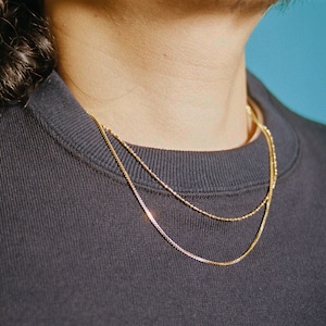 【SET1-4】gold filled chain necklace set -2 pairs