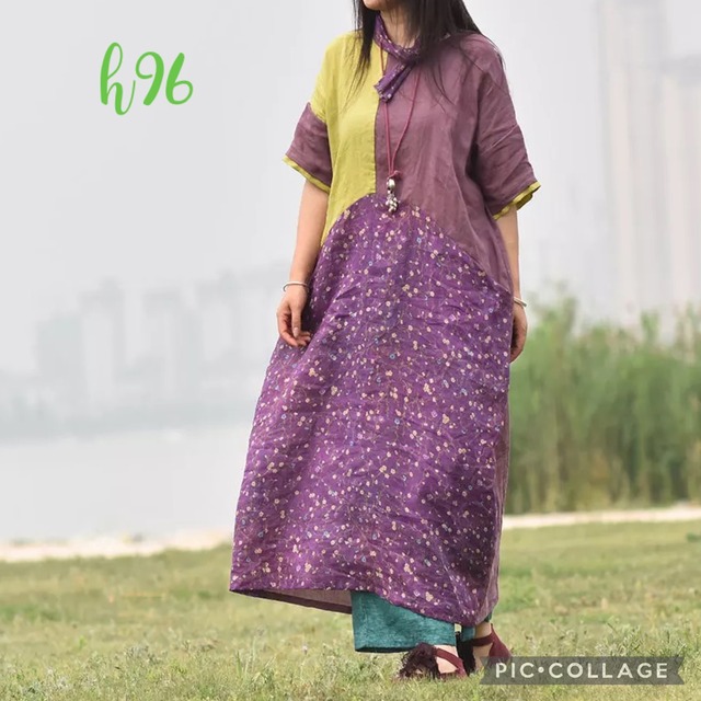 H96 H97 新品 送料無料 レディース 夏 リネン 麻 半袖 切替 ロング ワンピース 花柄 小花柄 ゆったり リネンワンピース 紫色 パープル 青色 ブルー Hihaho Company リネン コットン素材のゆったりとしたレディースウェアのお店 H96 H97 新品 送料無料 レディース 夏 リネン 麻 半袖 切替 ロング ワンピース 花柄 小花柄 ゆったり リネンワンピース 紫色 パープル 青色 ブルー Hihaho Company リネン コットン素材のゆったりとしたレディースウェアのお店