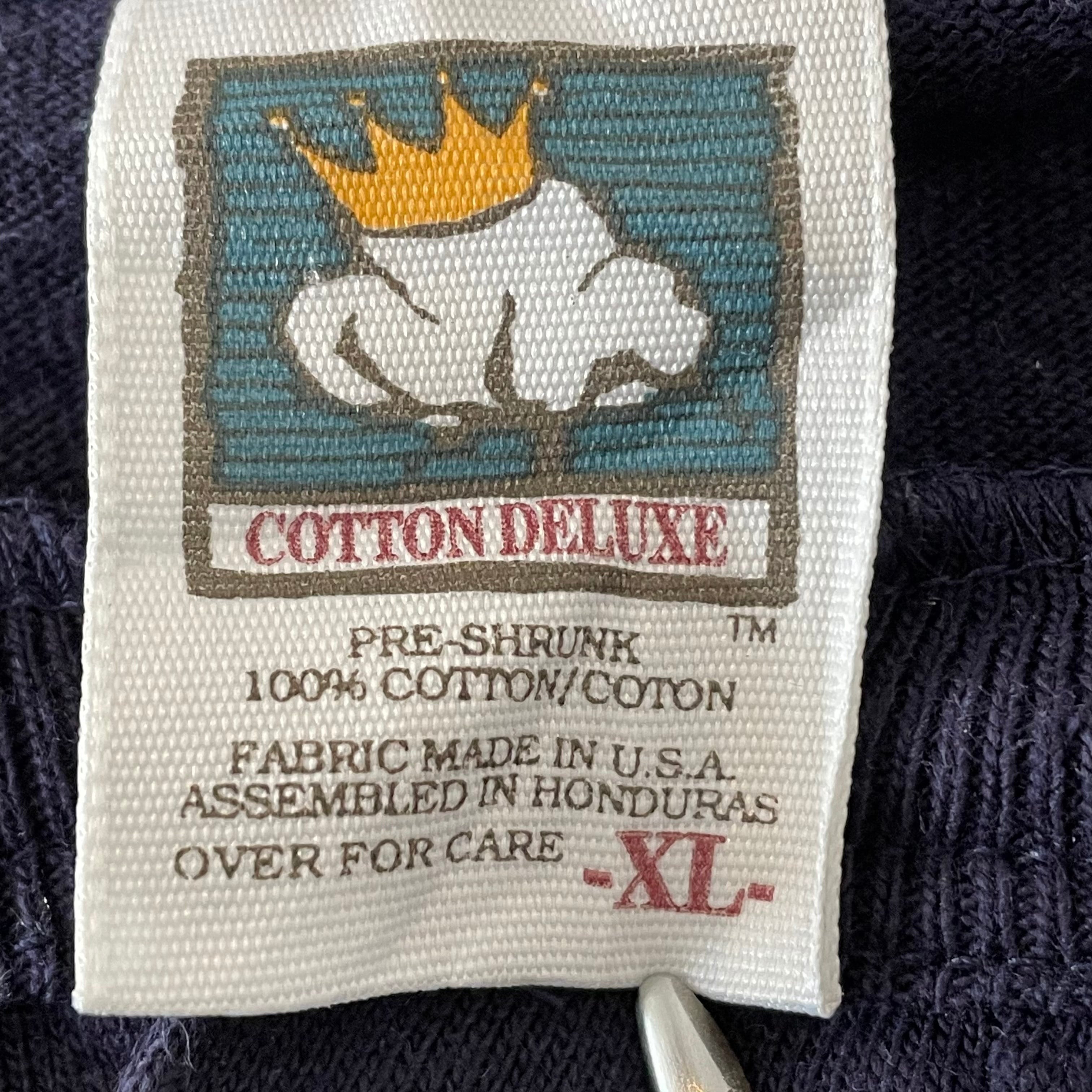 cotton deluxe】90s USA製 Tシャツ ヘンリーネック ワンポイント 刺繍ロゴ オーバーサイズ 古着屋手ぶらがbest