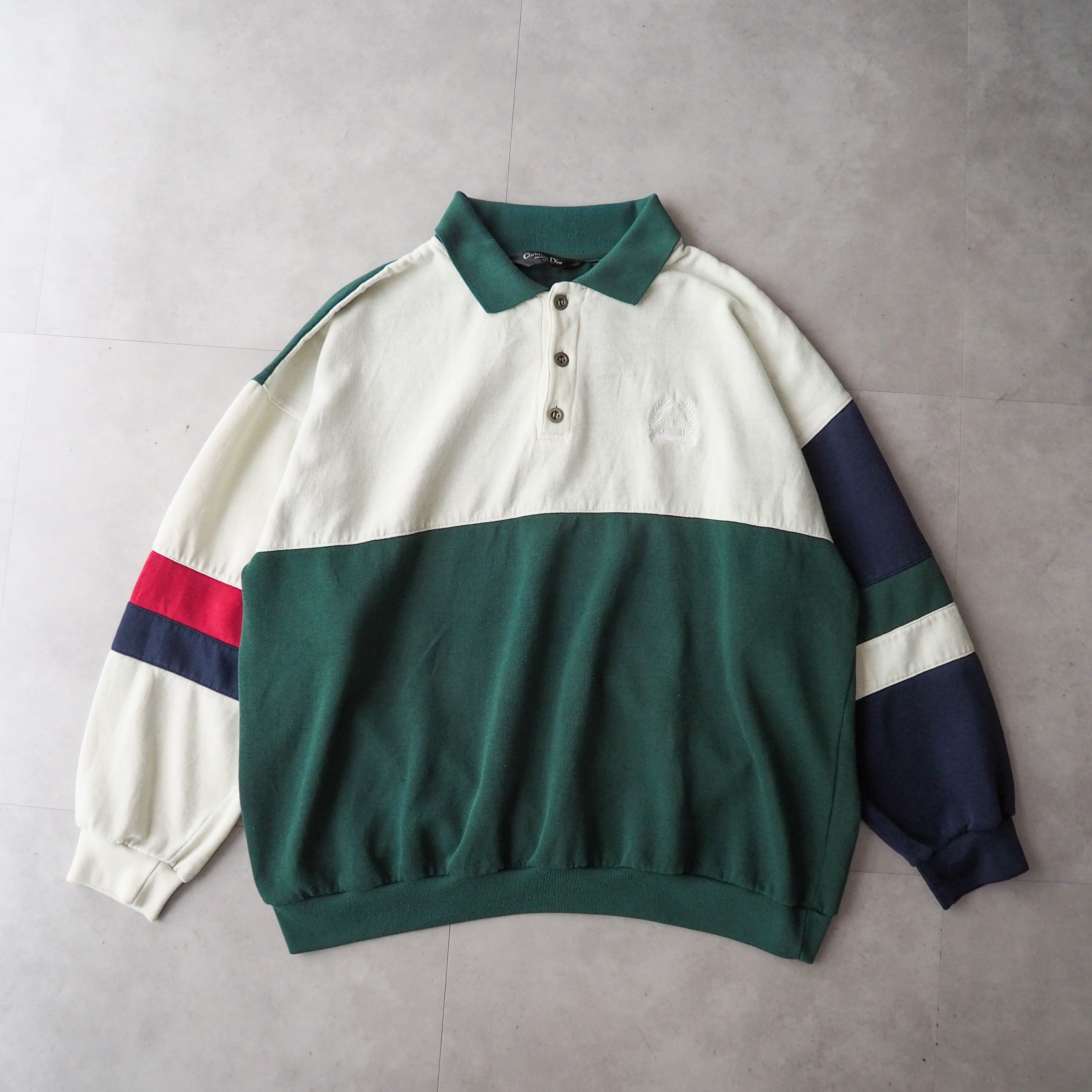 90s “Christian Dior” mulch color swithing pull-over shirt 90年代