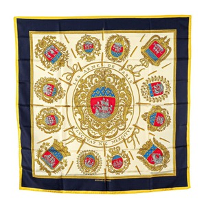 エルメス カレ90 LES ARMES DE PARIS パリの紋章 スカーフ マルチカラー シルク レディース HERMES 【中古】