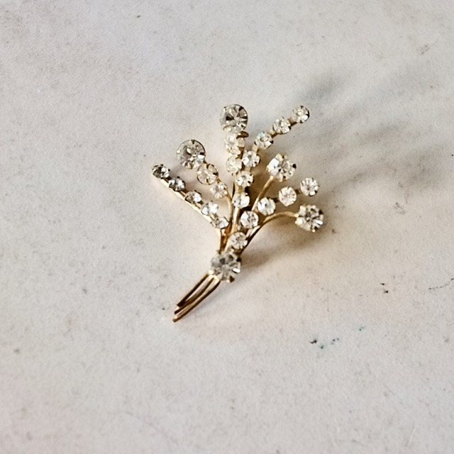 50s フランス 星の露を宿した夜植物のブローチ ヴィンテージ