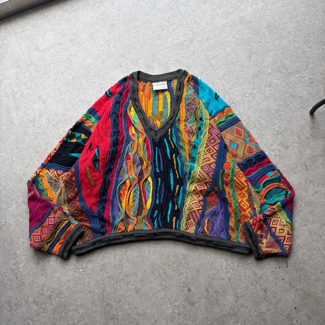 90s COOGI Vneck 3D cotton knit【仙台店】