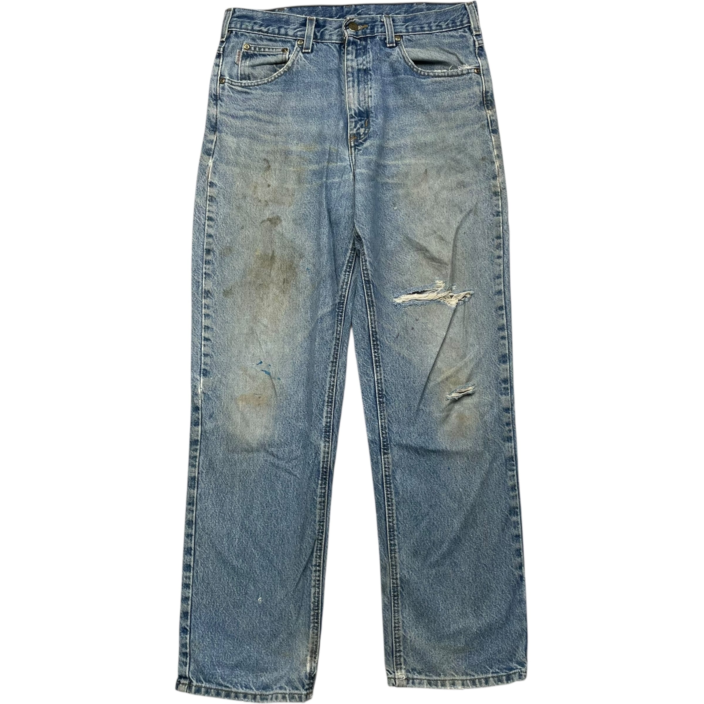 《実寸 W33L31》 Carhartt カーハート デニムパンツ ダメージ 色落ち ヒゲ no.8120