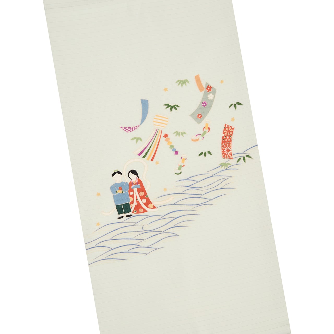 七夕の模様 手描友禅 絽塩瀬名古屋帯【未着用品】 | かわの屋