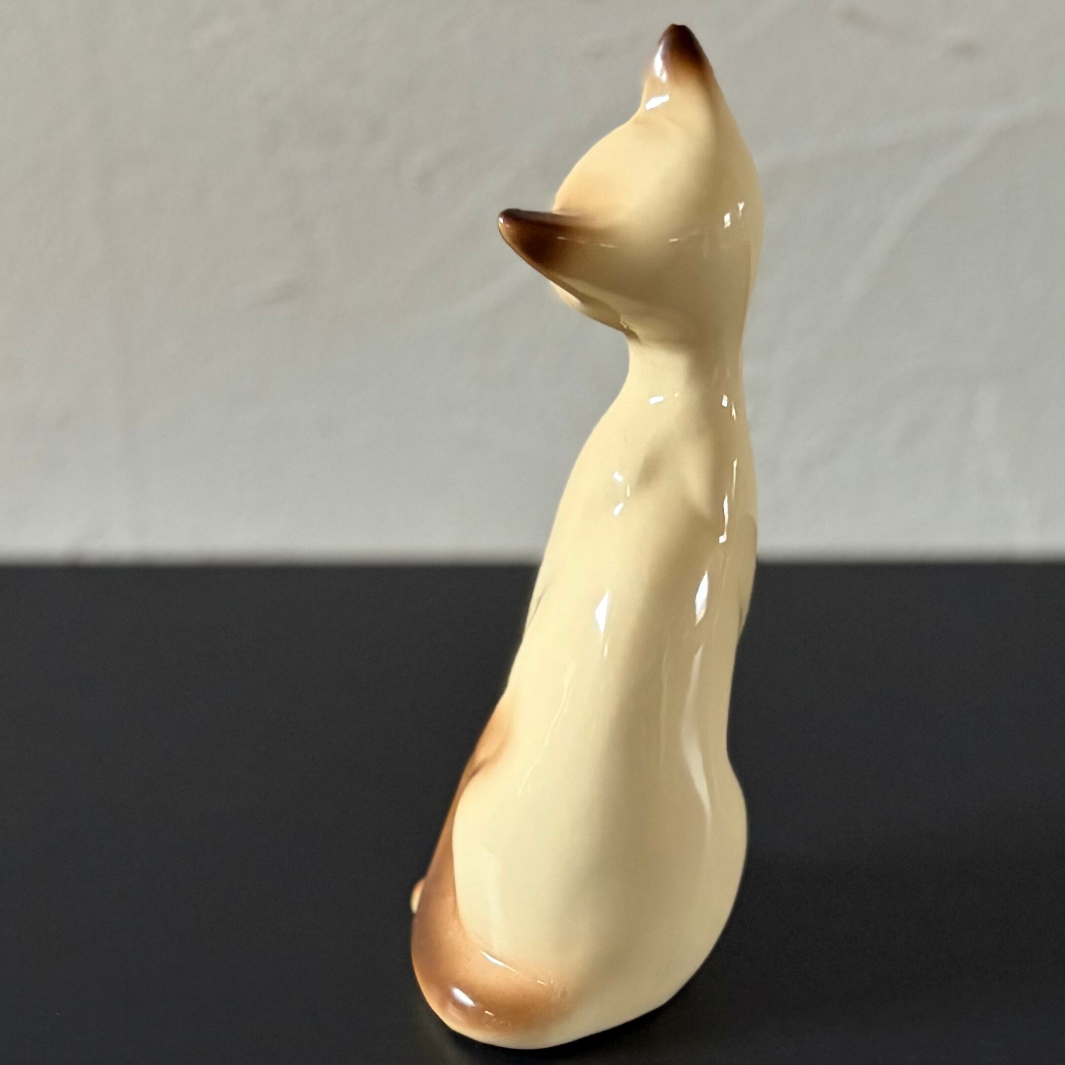 シャム猫の置物 ペア 陶器製 ヒビあり◇昭和レトロ | 古家具古道具kuon