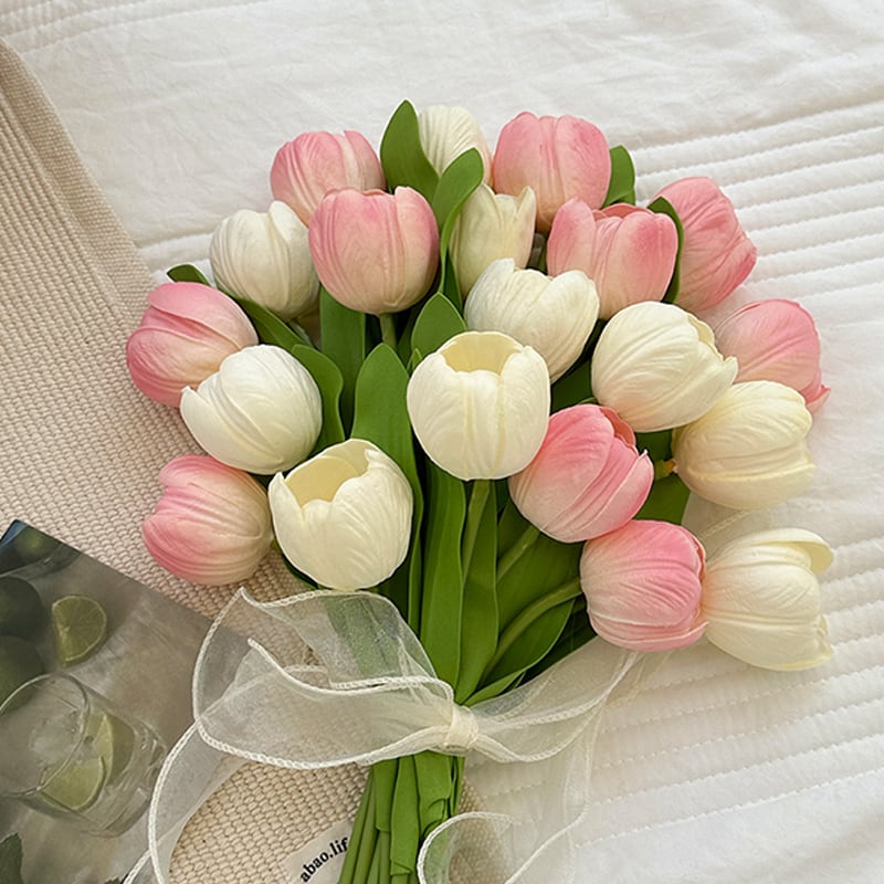 しっとり可愛いチューリップ造花の花束 しっとり可愛いチューリップ造花の花束