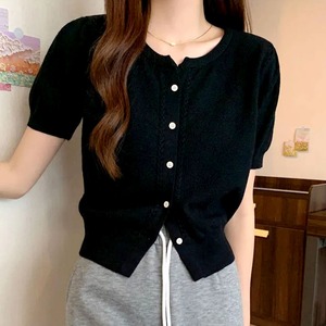 ショート丈 ニット カーディガン レディース 春夏秋 韓国 羽織り トップス きれいめ 無地 大人 カジュアル かわいい おしゃれ 薄手 サマーニット 冷房対策 大人可愛い 大人女子