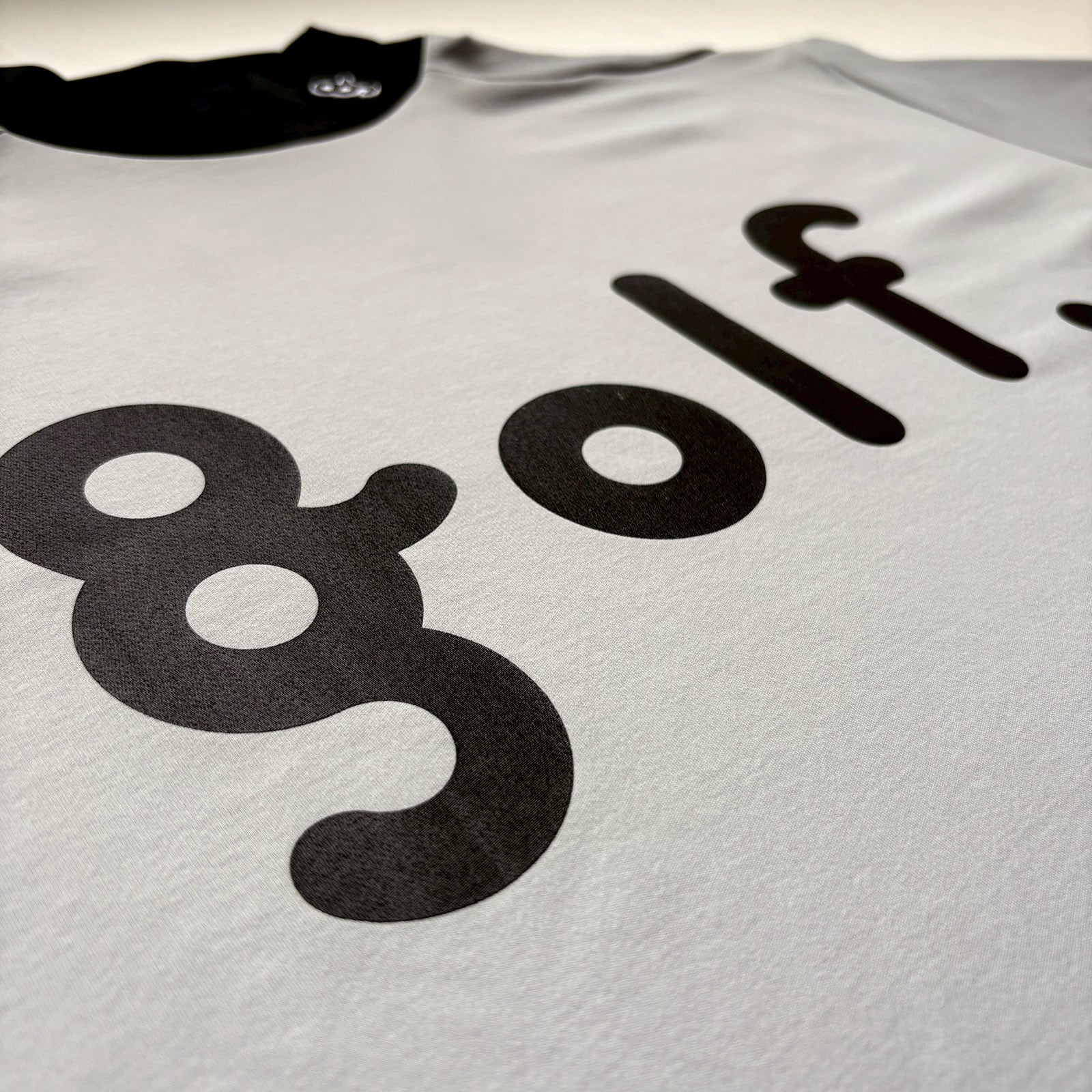 LOGO PRINT MOCK NECK SHIRT - LIGHT GRAY / BLACK - | 8G SHOOT WEBSTORE