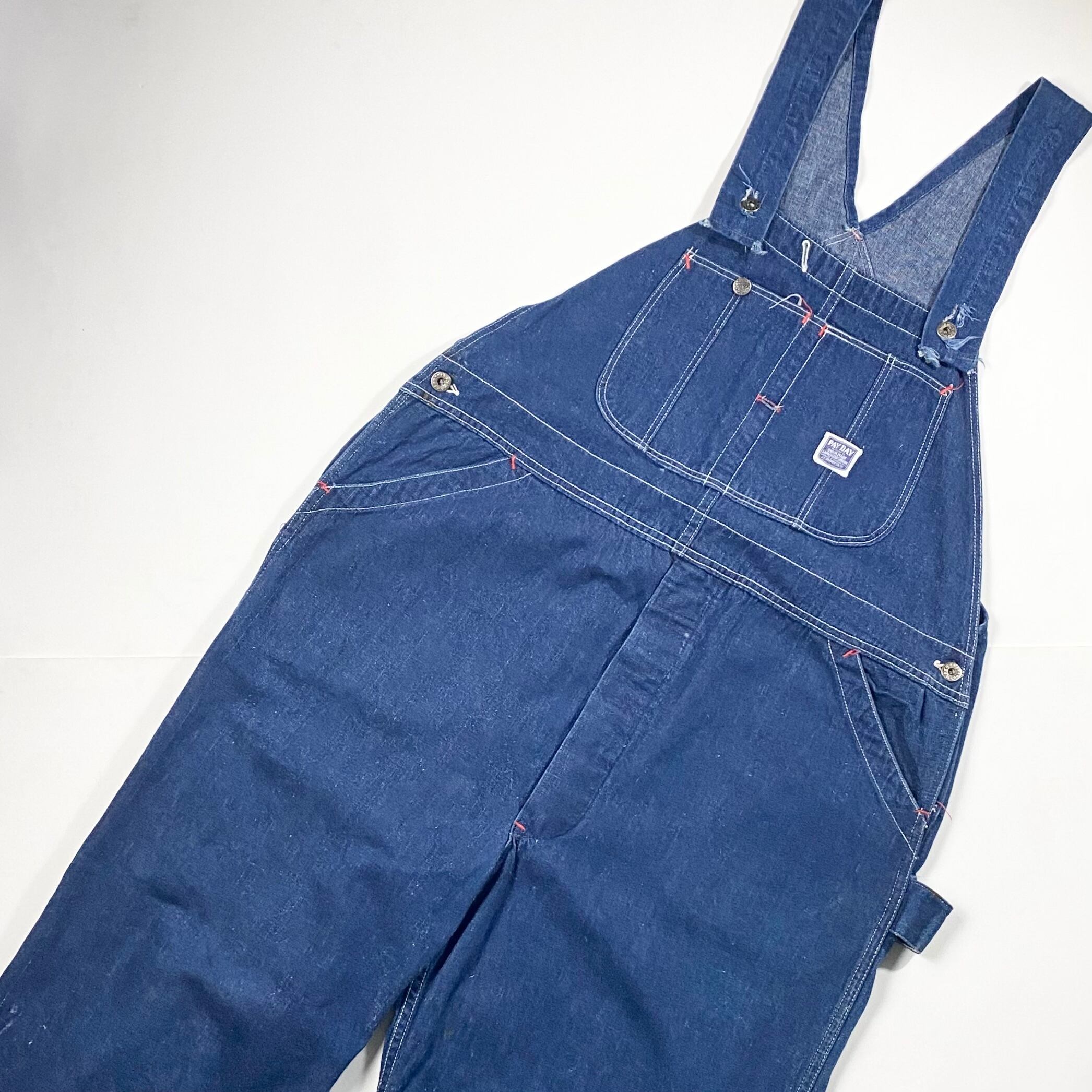 vintage 1940's WW II PAYDAY denim overalls “squarebak” | NOIR ONLINE