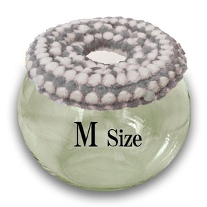 【Mサイズ】グレー×ホワイト　チンチラ　デグー　砂浴び容器　飛び散り防止　ブラッシング効果  Chinchilla's glass ball for dust bath [M size] fluffy ring is [gray×white color] .