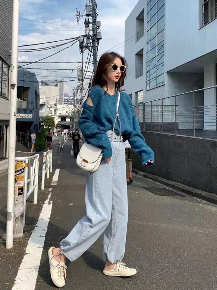 オープンショルダー カラーニット　AJ111-760