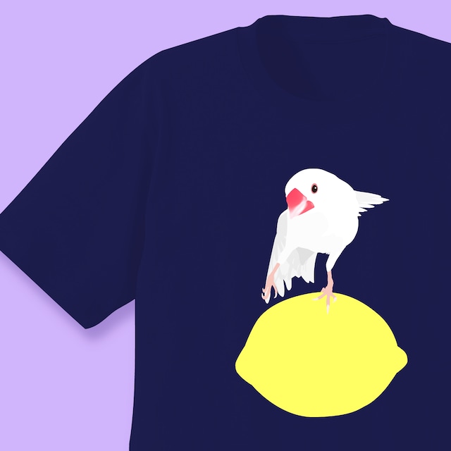 amycco.×ことりちゃん 文鳥ちゃん Tシャツ ネイビー