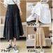 膝丈スカート 春服 大きいサイズ ゆったり ウエストゴム ケーキスカート Aラインスカート 体型カバー ミドル丈 無地 カジュアル 楽ちんコーデ ふんわり 大人可愛い 通勤通学 ハイウエスト シンプル