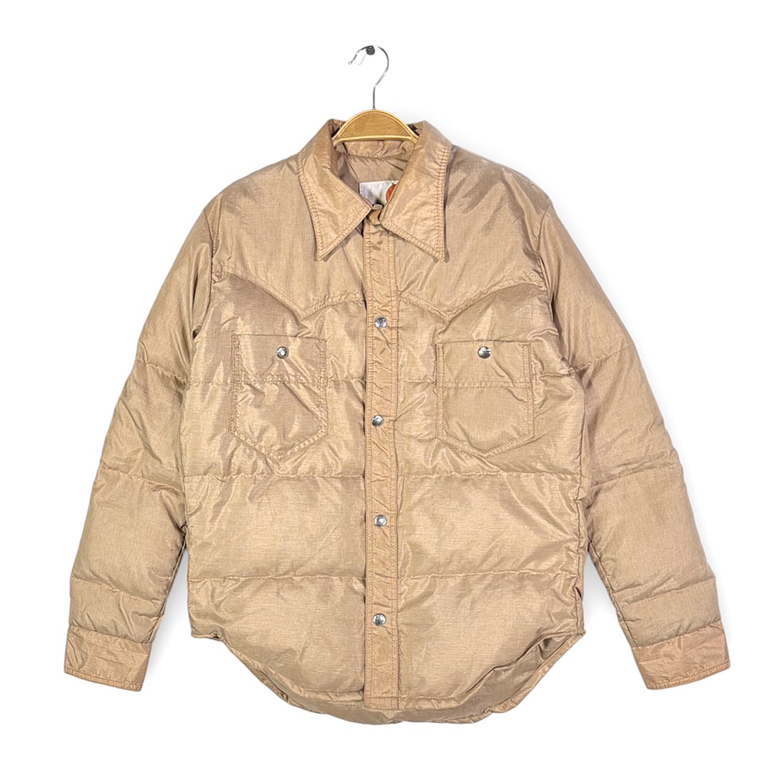 80s ヒマラヤン ヴィンテージ ダウンジャケット ダウンシャツ ライトブラウン HIMALAYAN サイズM 古着 DD0510