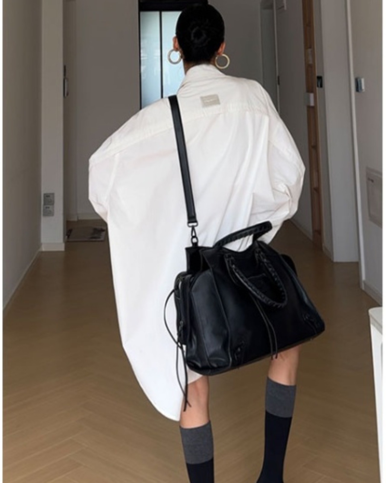 スタンドカラーオーバーサイズシャツ 2colorA0020 - 8