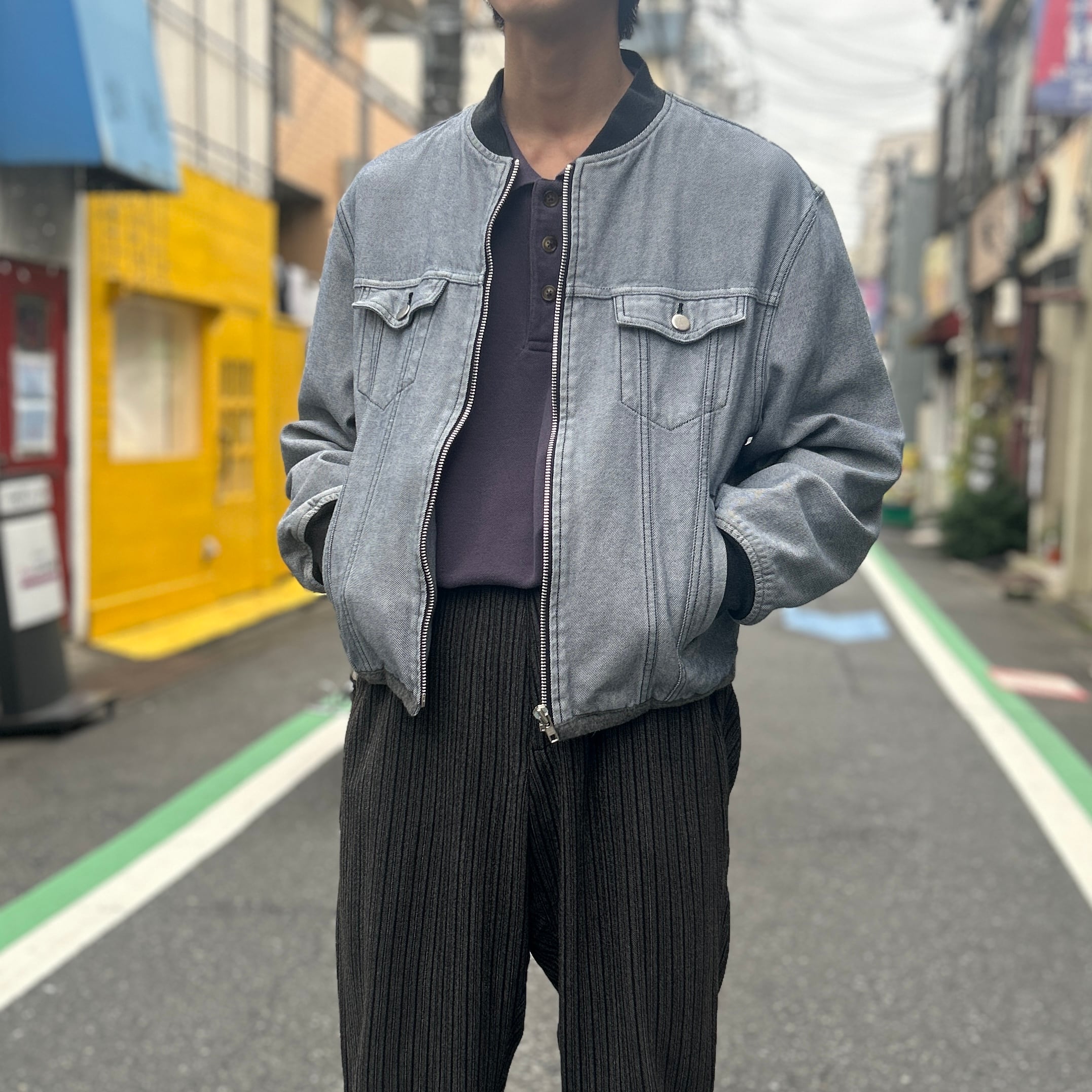 トリコ　コムデギャルソンフリンジ付きデニムジャケット グレー　送料込み e407553347c308127d5fcf80415f08