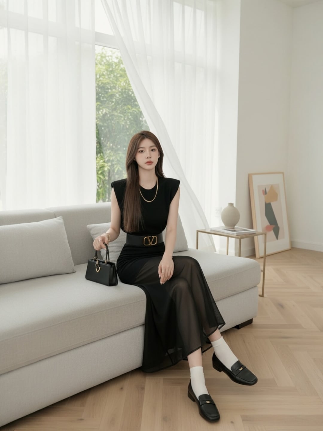 シアーマーメイドロングドレスV05056