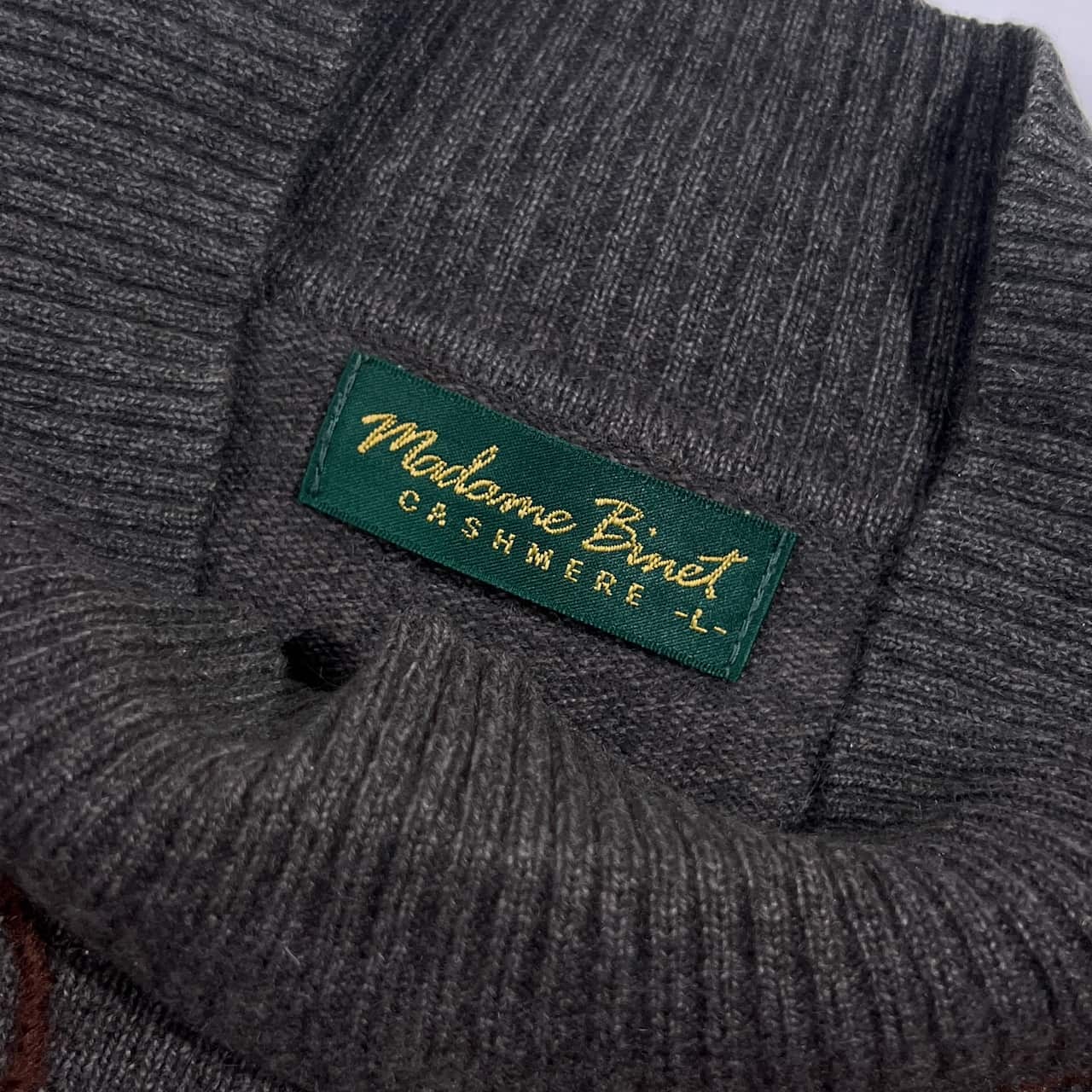 カシミヤ100% madame Binet マダムビネット フローラル ニット セーター L/グレー レディース