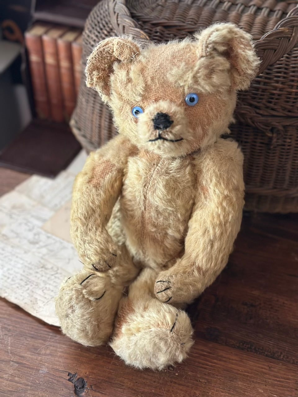 ブルーアイのベア 青い瞳 くまのぬいぐるみ | Brocante de La Cocotte