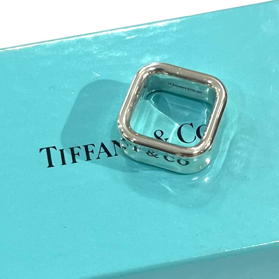 TIFFANY&CO.】【7-8号】2660 T&CO 1837 スクエアリング／シルバー925