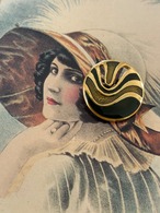 20mm Japanese ヴィンテージボタン メタル ブラウン×ゴールド 透かし アクセサリーパーツ 装飾材