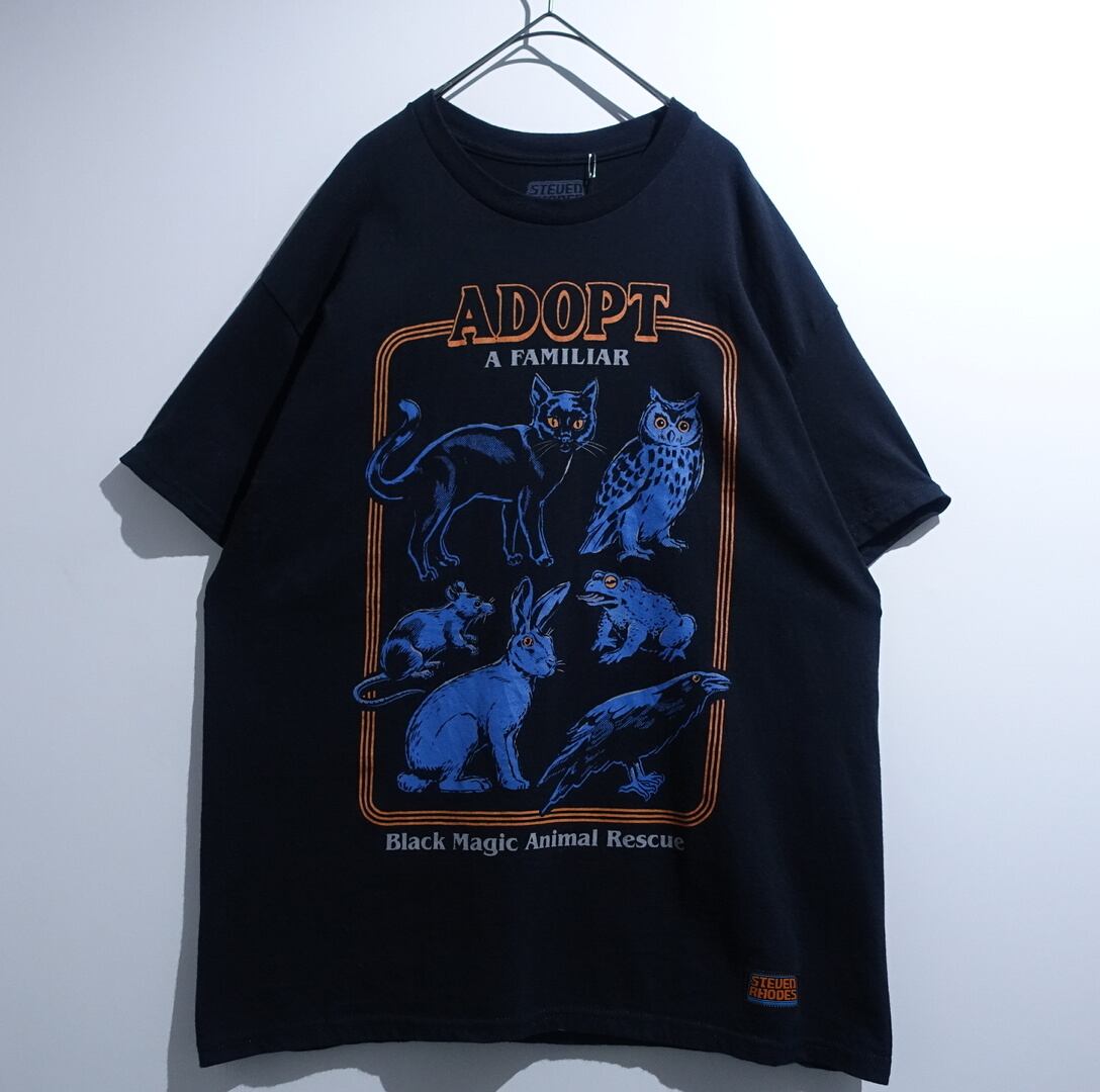 “STEVEN RHODES” Black Various Animal Print Design T-Shirt