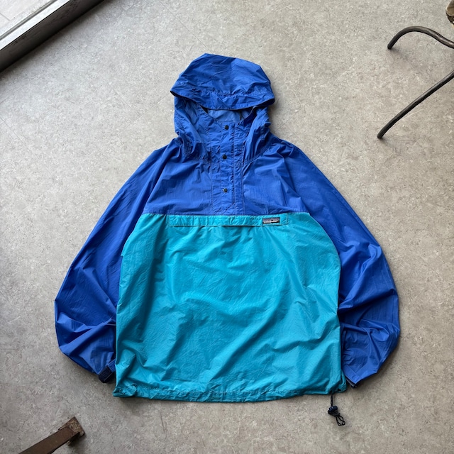 80~90s Patagonia "Blue × Turquoise" Feather weight shell pullover anorak