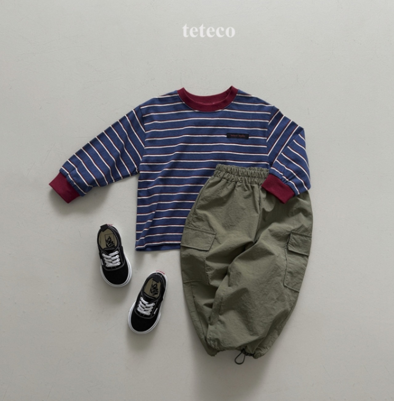 【取寄】teteco カラーラベルストライプT｜秋服｜韓国子供服｜ 26/AT