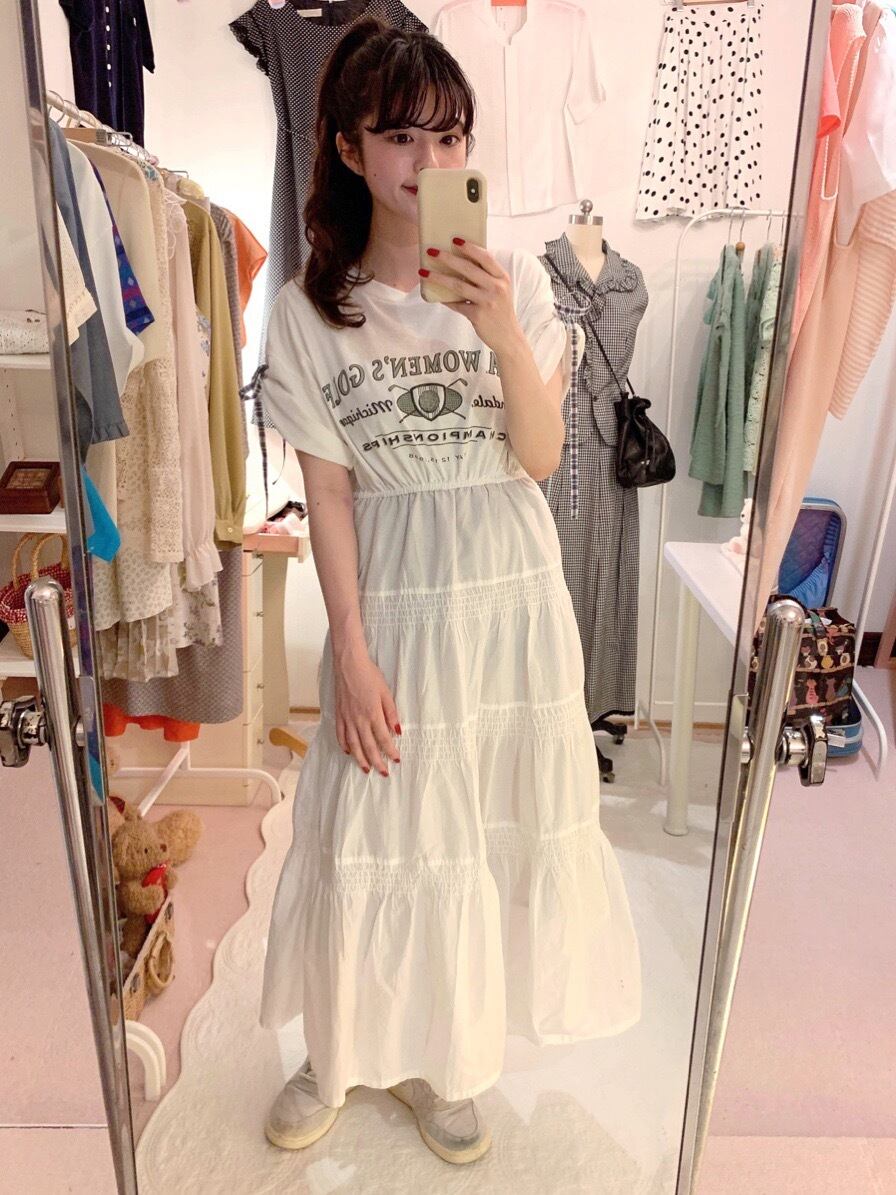 remake / check ribbon sports T one-piece