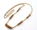 70s vintage gold navy long chain necklace