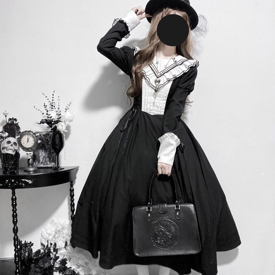 サブカル系 天使と悪魔 予約商品 セットアップ ケープ ワンピース 修道女風 ドレス