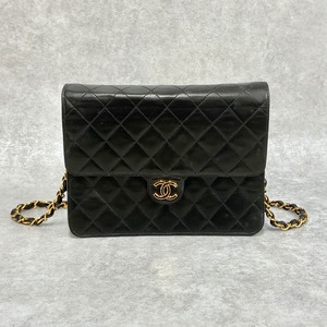 CHANEL シャネル マトラッセ チェーンショルダーバッグ プッシュロック ラムスキン ブラック 5881-202202