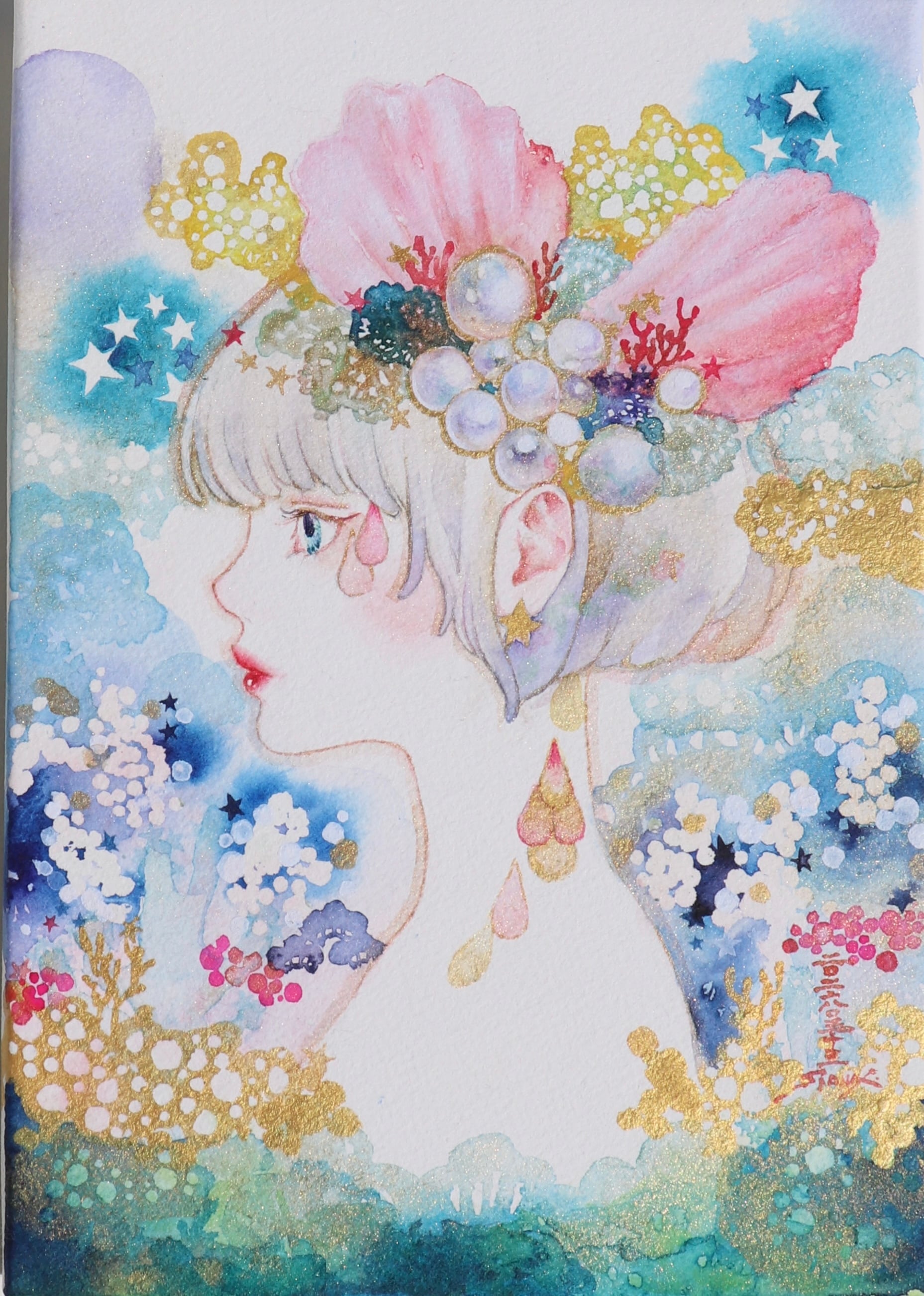 専用　原画　絵画　水彩画　ドローイング　美人画 sioux mart