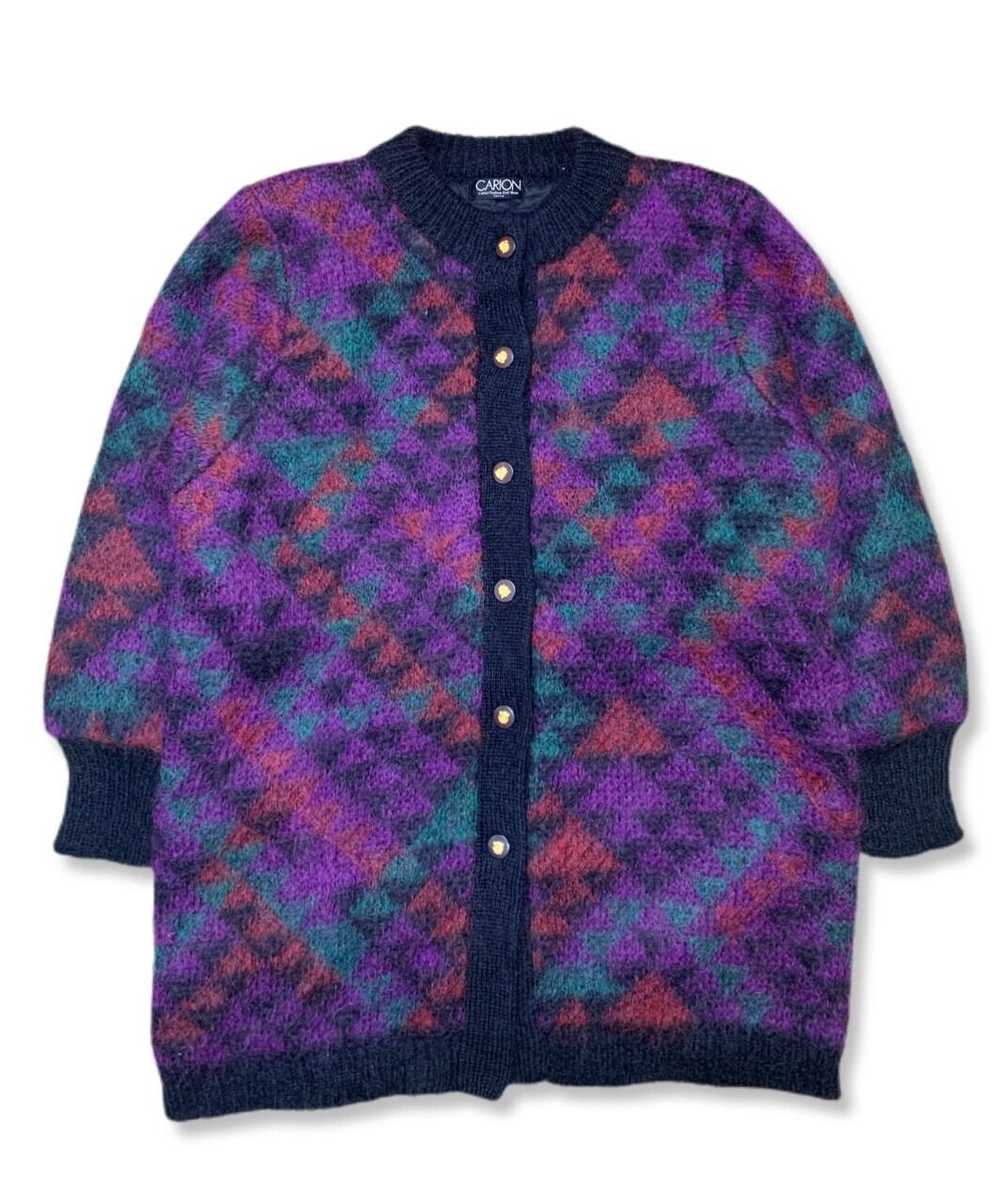 マンス 安い モヘア ヴィンテージ カーディガン PURPLE パープル