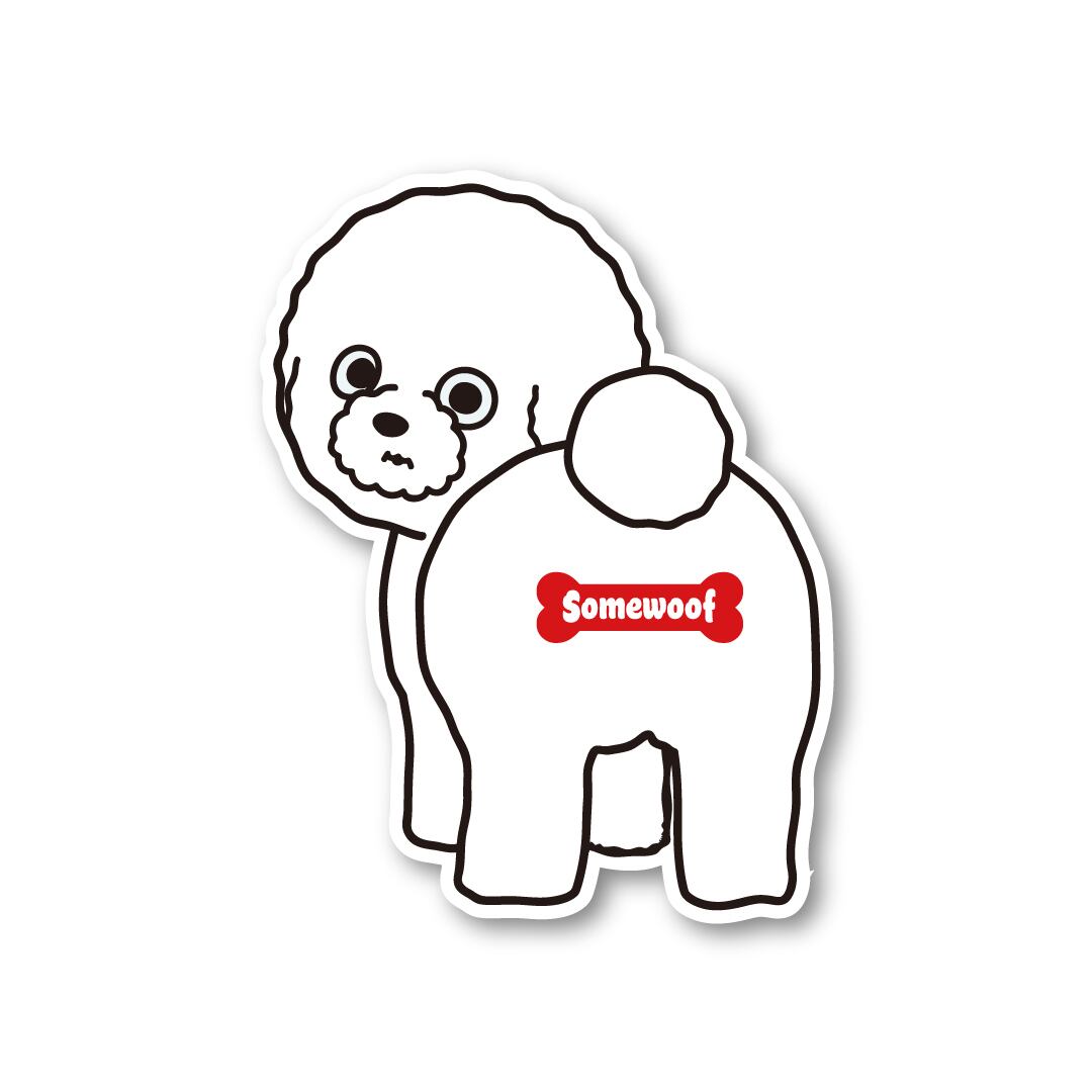 Somewoof ビションフリーゼ ステッカー [Bichon Frise / Sticker