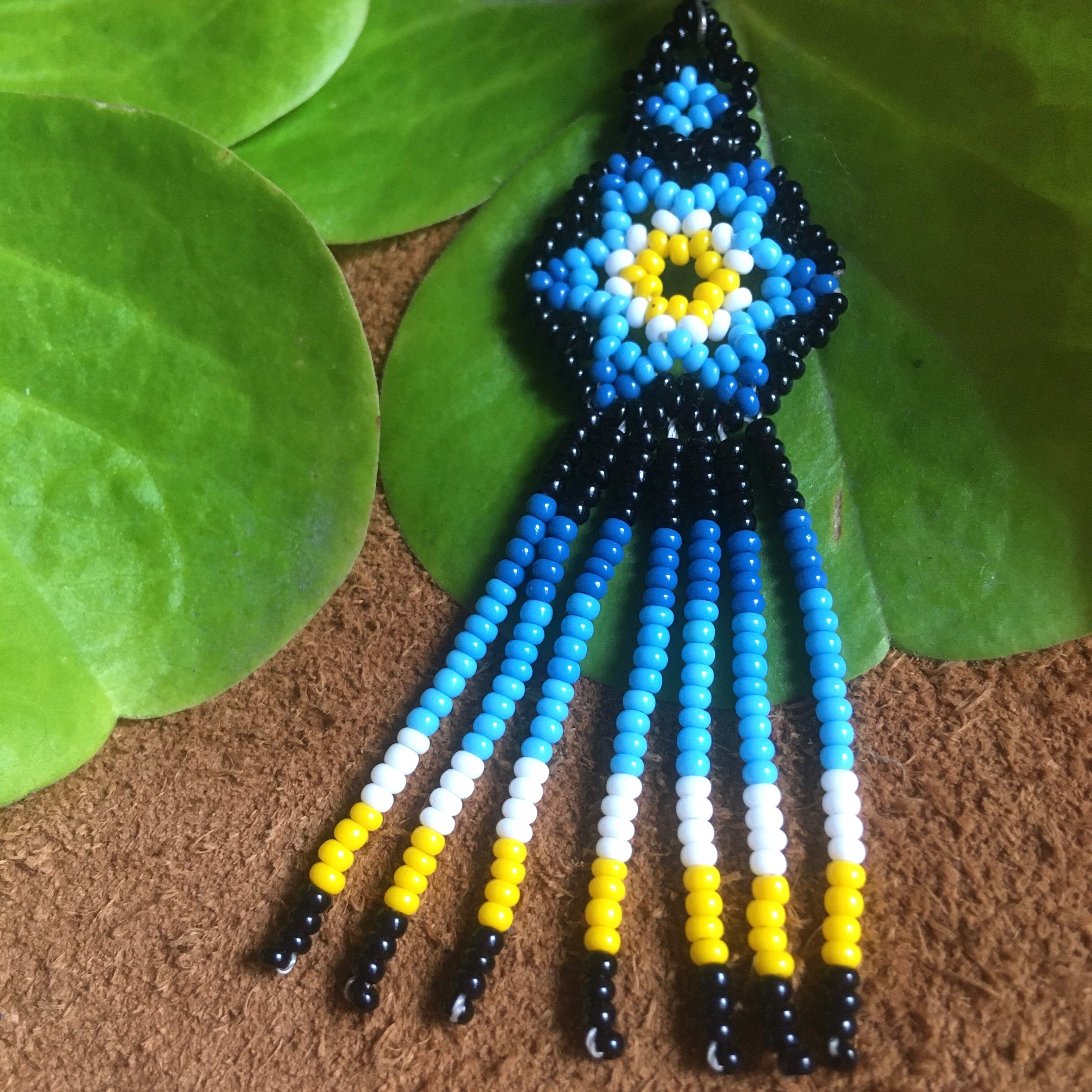 Mexicoウィチョール民族ピアス▪️blue flower▪️ | Poppin' marché