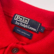 Polo by Ralph Lauren ラルフローレン 長袖 ウール ポロニット L/レッド メンズ