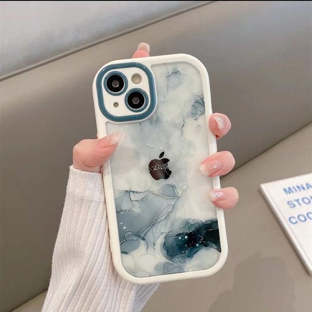 iPhone14 Pro Max 13 12ケース 水墨画 クリア 高級感 ぼかし きれい 