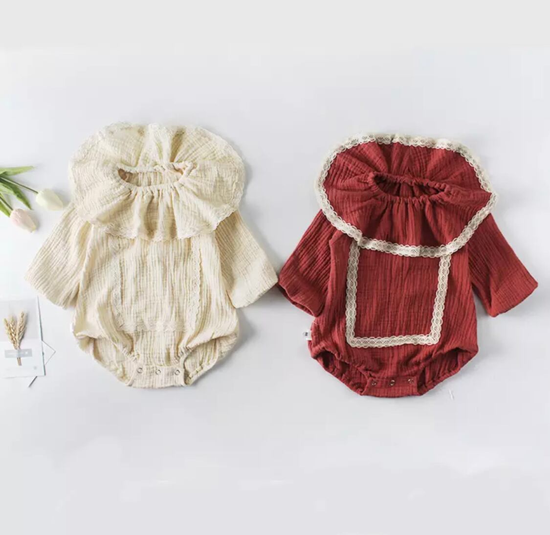 ヒブカラーリネンロンパース》》》》》ベビー キッズ ナチュラル 海外子供服 トレンド