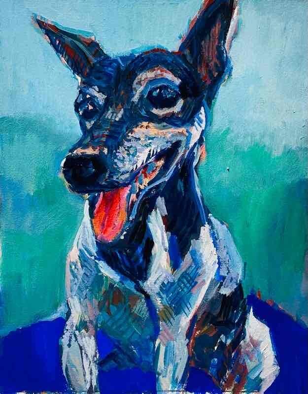 OIL COLOUR | 油彩画 #現代アート #犬 #猫