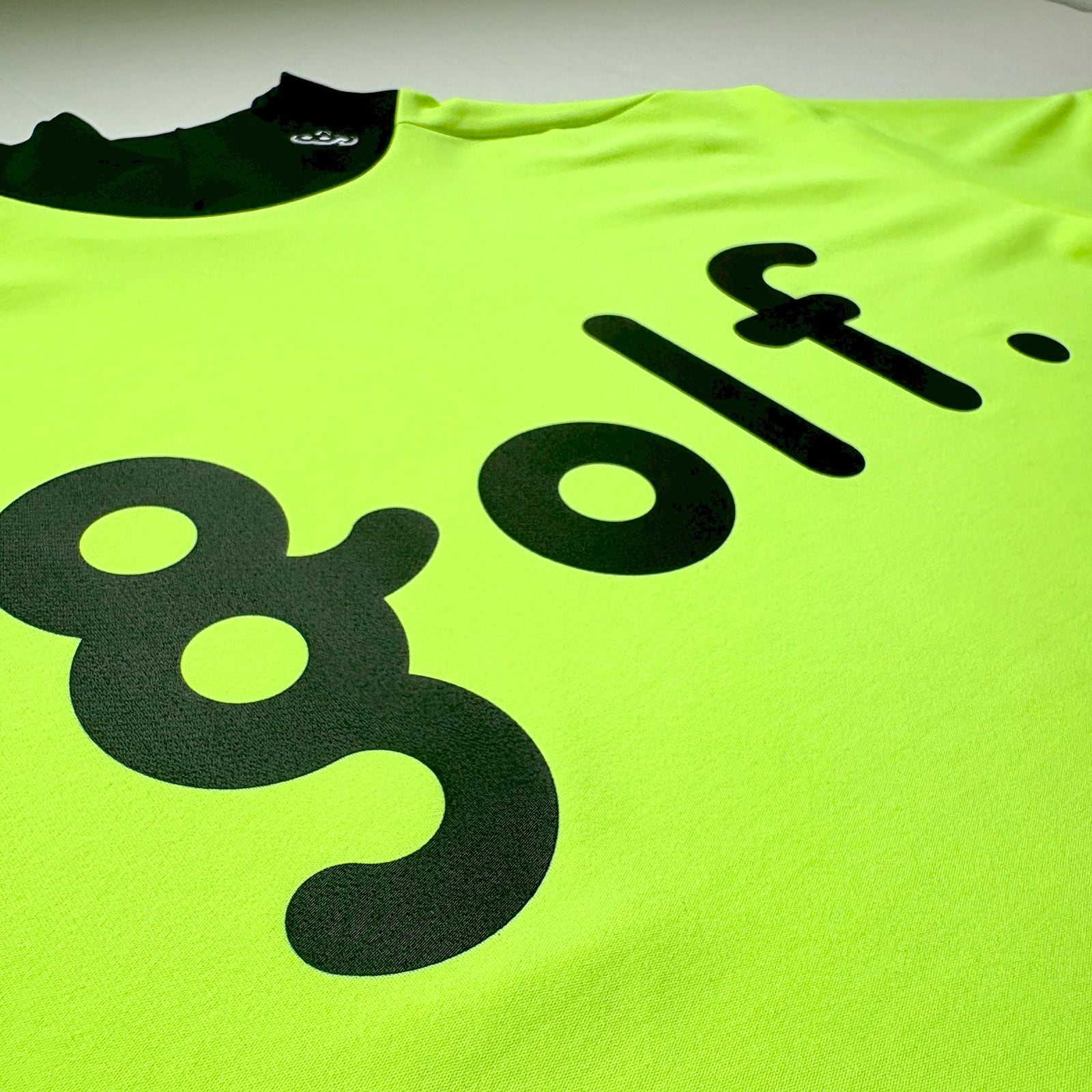 LOGO PRINT MOCK NECK SHIRT - NEON YELLOW / BLACK - | 8G SHOOT WEBSTORE