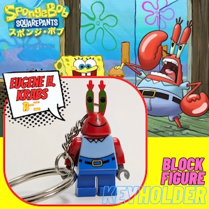 再入荷!【ブロック フィギュア キーホルダー】SpongeBob / スポンジボブ / Eugene H. Krabs / カーニ / カニカーニ 〚アメリカン雑貨 アメトイ〛