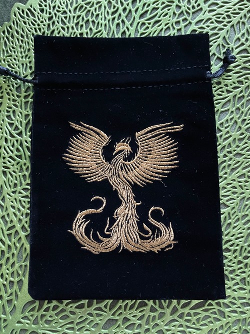 ◆フェニックス 不死鳥◆ ベルベット調の巾着バッグ◆ イギリスからの魔法 ◆ イギリスよりの画像