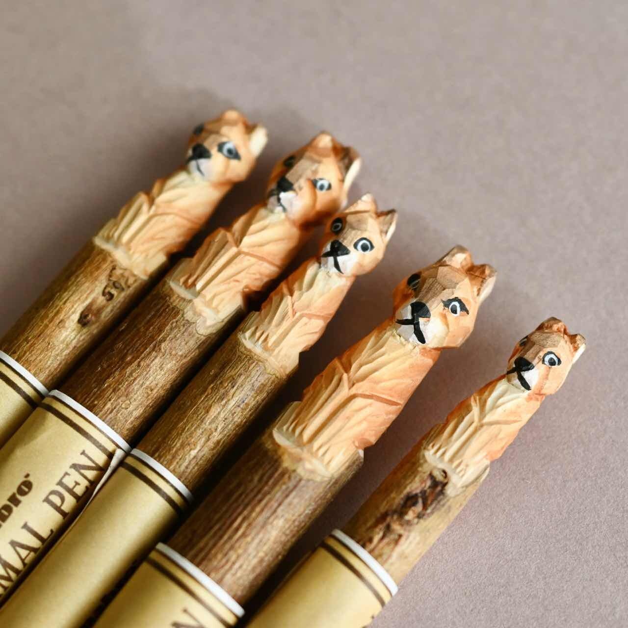 再入荷 】木彫りのリスのボールペン｜文具 民芸品 雑貨店 雑貨屋