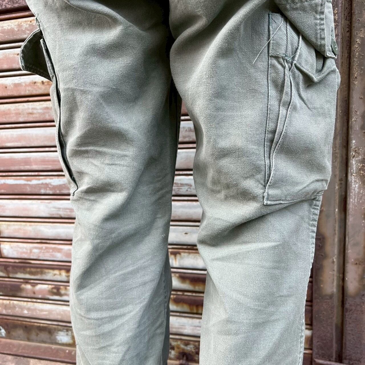 Euro vintage ヨーロッパ物 極太 薄黄色 バギーパンツ カーゴパンツ Euro Vintage ユーロ ヴィンテージ カーゴ パンツW92cm L カーキ