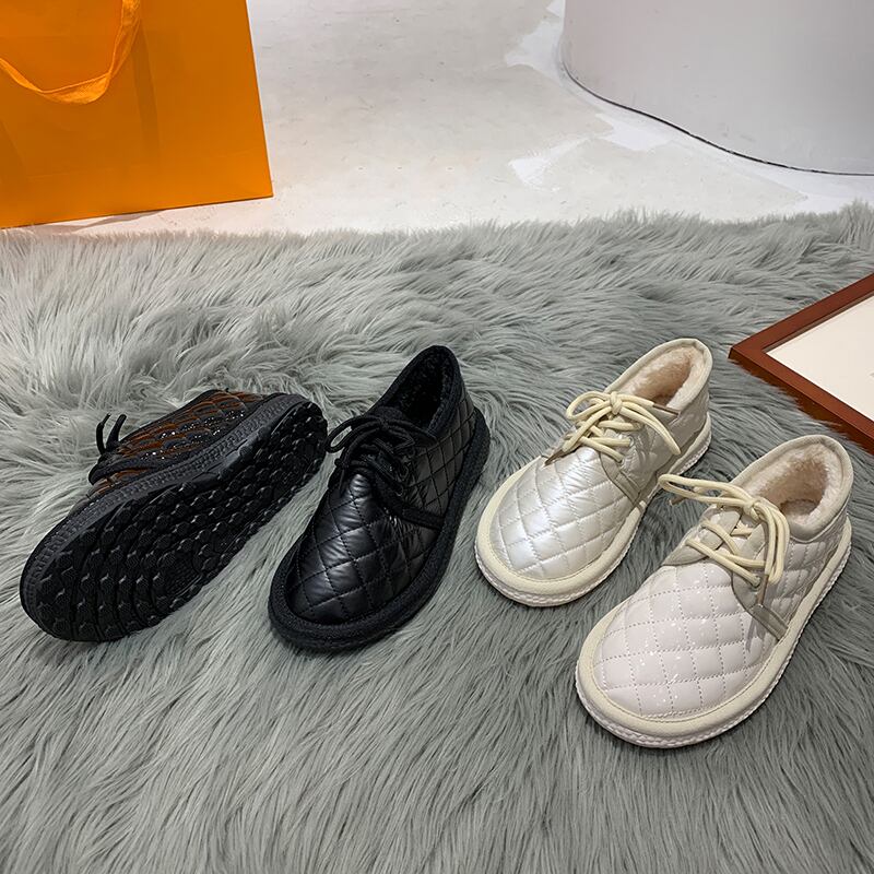 ブーツレディースベルベットウィンターソリッド カラー 靴 シューズ コットン レース 冬物 レースアップ ソリッドカラー フェイクシューズ10284282589