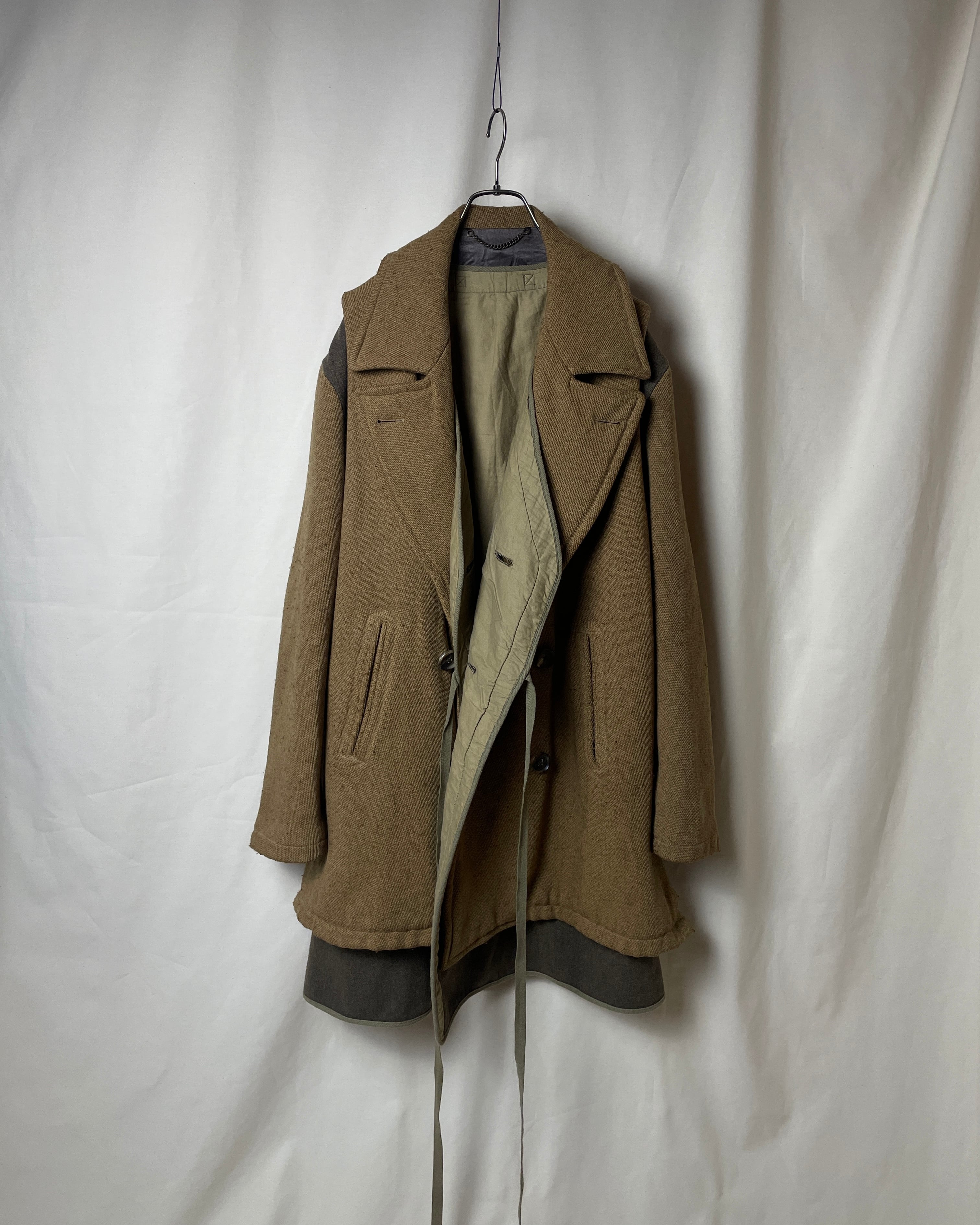2000s Mihara Yasuhiro - "SOSU-era" Nep Wool Convertible Liner Coat