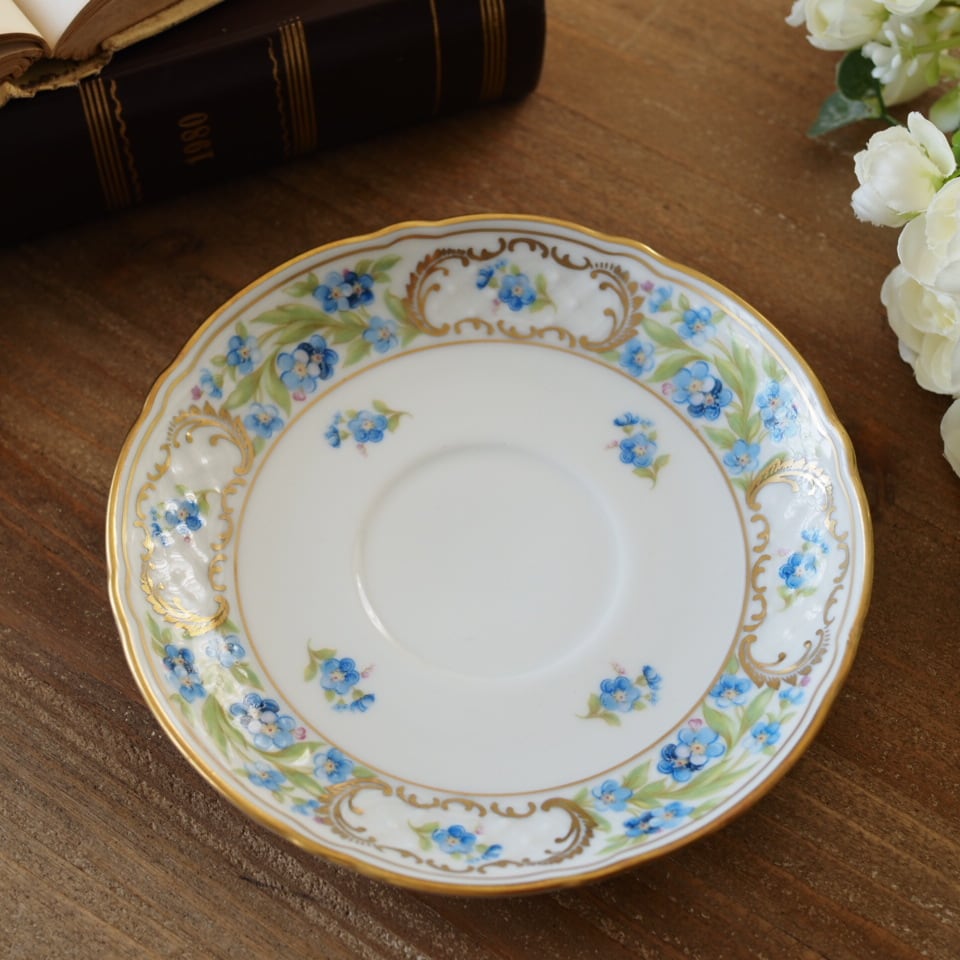 シューマン ② ババリア 勿忘草 プレート ランチプレート 26cm 美品 シューマンババリア 勿忘草 ソーサー1枚 ドイツヴィンテージ F1