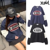 【X-girl】BICOLOR OVAL LOGO JACQUARD KNIT TOP【エックスガール】